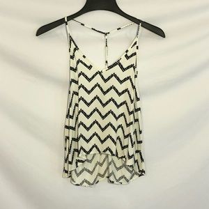 Forever 21 Black and White Chevron Tank Top